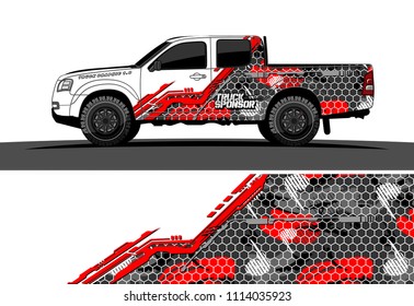 pickup truck decal design vector. abstract background for vehicle vinyl wrap