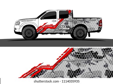 pickup truck decal design vector. abstract background for vehicle vinyl wrap