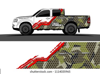 pickup truck decal design vector. abstract background for vehicle vinyl wrap