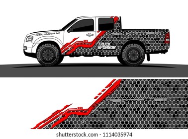 pickup truck decal design vector. abstract background for vehicle vinyl wrap