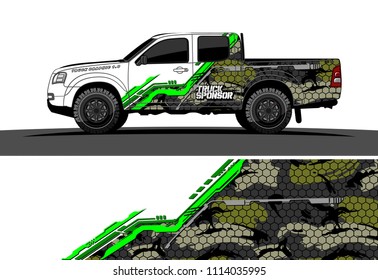 pickup truck decal design vector. abstract background for vehicle vinyl wrap