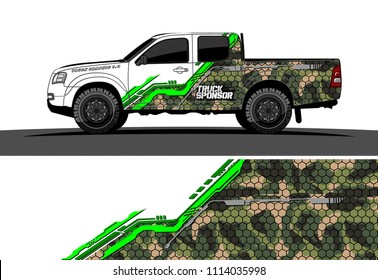 pickup truck decal design vector. abstract background for vehicle vinyl wrap
