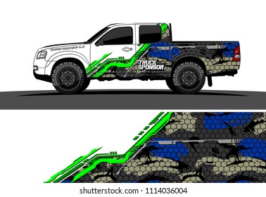 pickup truck decal design vector. abstract background for vehicle vinyl wrap