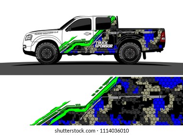 pickup truck decal design vector. abstract background for vehicle vinyl wrap