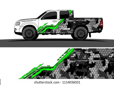 pickup truck decal design vector. abstract background for vehicle vinyl wrap