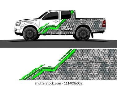 pickup truck decal design vector. abstract background for vehicle vinyl wrap