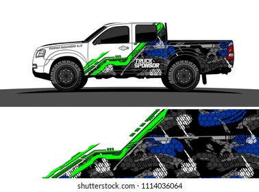 pickup truck decal design vector. abstract background for vehicle vinyl wrap