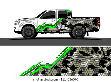 pickup truck decal design vector. abstract background for vehicle vinyl wrap