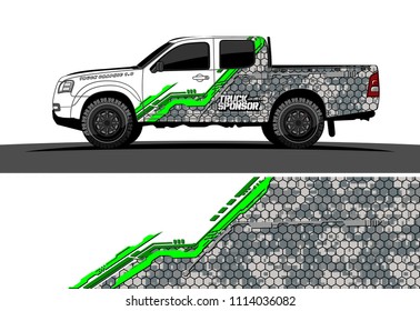 pickup truck decal design vector. abstract background for vehicle vinyl wrap