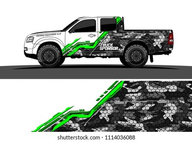 pickup truck decal design vector. abstract background for vehicle vinyl wrap