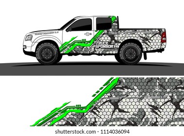 pickup truck decal design vector. abstract background for vehicle vinyl wrap