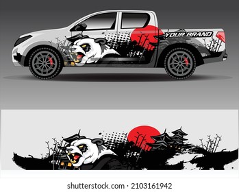 Pickup truck decal designs, Cargo van and car wrap vector