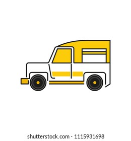 Pickup truck. Pickup truck in flat line vector