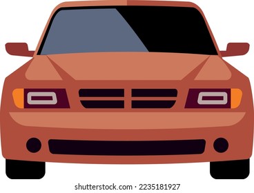 Pickup truck front view. Cargo car icon