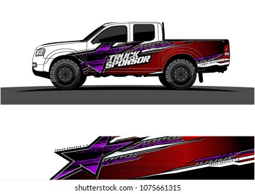 pickup truck graphic vector. abstract star shape with modern camouflage design for vehicle vinyl wrap 
