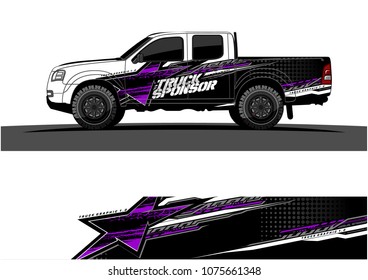 pickup truck graphic vector. abstract star shape with modern camouflage design for vehicle vinyl wrap 
