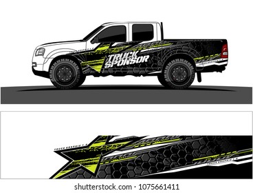 pickup truck graphic vector. abstract star shape with modern camouflage design for vehicle vinyl wrap 
