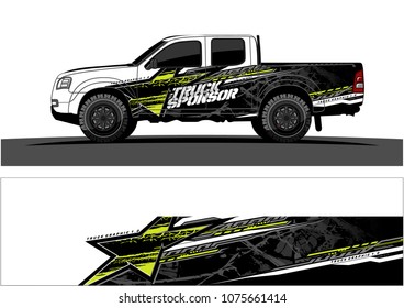 pickup truck graphic vector. abstract star shape with modern camouflage design for vehicle vinyl wrap 
