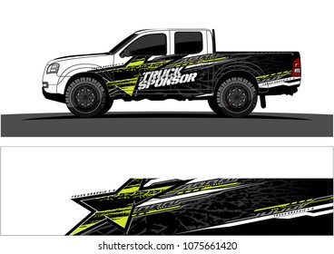 pickup truck graphic vector. abstract star shape with modern camouflage design for vehicle vinyl wrap 
