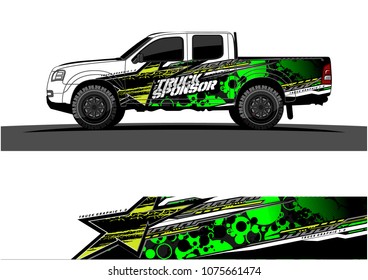 pickup truck graphic vector. abstract star shape with modern camouflage design for vehicle vinyl wrap 
