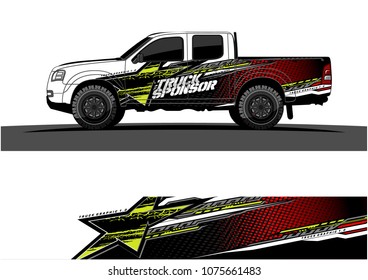 pickup truck graphic vector. abstract star shape with modern camouflage design for vehicle vinyl wrap 
