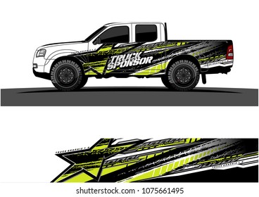 pickup truck graphic vector. abstract star shape with modern camouflage design for vehicle vinyl wrap 
