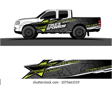 pickup truck graphic vector. abstract star shape with modern camouflage design for vehicle vinyl wrap 
