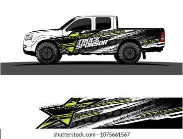 pickup truck graphic vector. abstract star shape with modern camouflage design for vehicle vinyl wrap 

