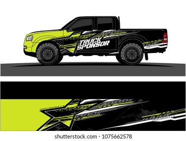 pickup truck graphic vector. abstract star shape with grunge camouflage design for vehicle vinyl wrap 
