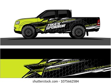 pickup truck graphic vector. abstract star shape with grunge camouflage design for vehicle vinyl wrap 
