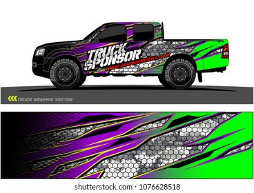 pickup Truck graphic vector. abstract racing shape with modern camouflage design for vehicle vinyl wrap 
