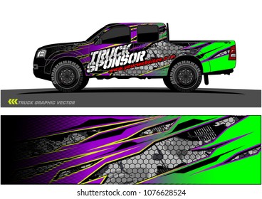 pickup Truck graphic vector. abstract racing shape with modern camouflage design for vehicle vinyl wrap 
