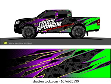 pickup Truck graphic vector. abstract racing shape with modern camouflage design for vehicle vinyl wrap 
