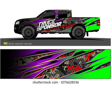 pickup Truck graphic vector. abstract racing shape with modern camouflage design for vehicle vinyl wrap 
