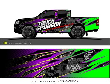 pickup Truck graphic vector. abstract racing shape with modern camouflage design for vehicle vinyl wrap 
