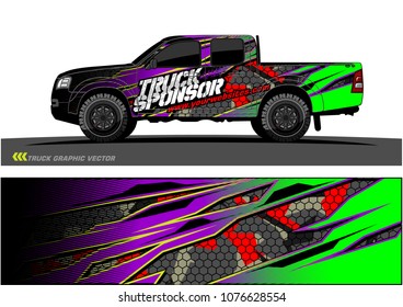 pickup Truck graphic vector. abstract racing shape with modern camouflage design for vehicle vinyl wrap 
