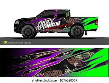 pickup Truck graphic vector. abstract racing shape with modern camouflage design for vehicle vinyl wrap 
