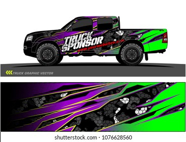 pickup Truck graphic vector. abstract racing shape with modern camouflage design for vehicle vinyl wrap 
