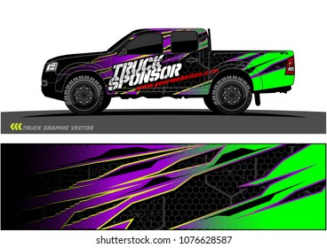 pickup Truck graphic vector. abstract racing shape with modern camouflage design for vehicle vinyl wrap 

