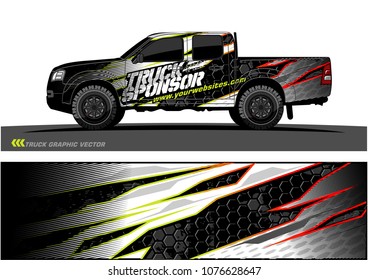 pickup Truck graphic vector. abstract racing shape with modern camouflage design for vehicle vinyl wrap 
