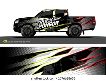 pickup Truck graphic vector. abstract racing shape with modern camouflage design for vehicle vinyl wrap 
