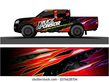 pickup Truck graphic vector. abstract racing shape with modern camouflage design for vehicle vinyl wrap 
