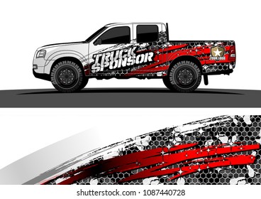 
pickup Truck Graphic vector. abstract splatter design for vehicle vinyl wrap background 