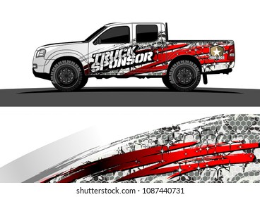 
pickup Truck Graphic vector. abstract splatter design for vehicle vinyl wrap background 