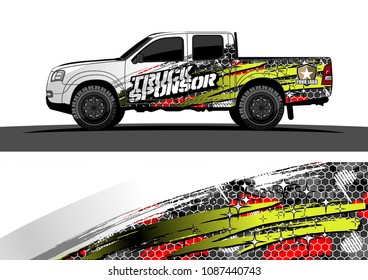 
pickup Truck Graphic vector. abstract splatter design for vehicle vinyl wrap background 
