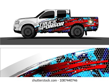 
pickup Truck Graphic vector. abstract splatter design for vehicle vinyl wrap background 