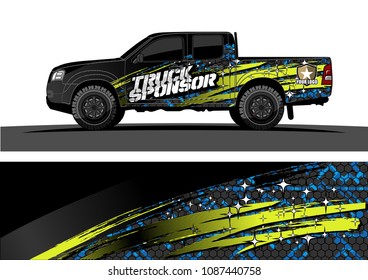 
pickup Truck Graphic vector. abstract splatter design for vehicle vinyl wrap background 