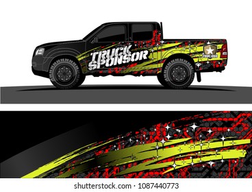 
pickup Truck Graphic vector. abstract splatter design for vehicle vinyl wrap background 