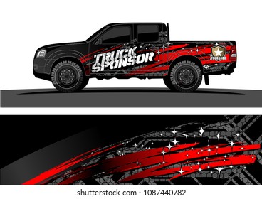 
pickup Truck Graphic vector. abstract splatter design for vehicle vinyl wrap background 