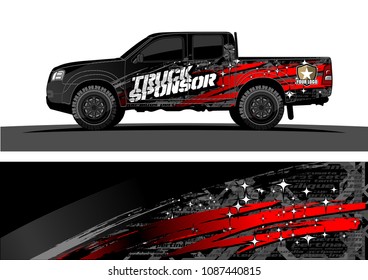 
pickup Truck Graphic vector. abstract splatter design for vehicle vinyl wrap background 